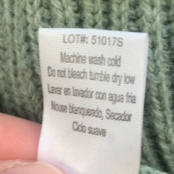 Poof XL Tiered Ruffle Sleeve Pullover Sweater Sage Green - Picture 5 of 6